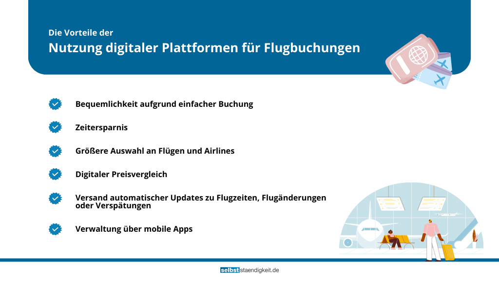 Vorteile Nutzung digitaler Plattformen für Flugbuchungen