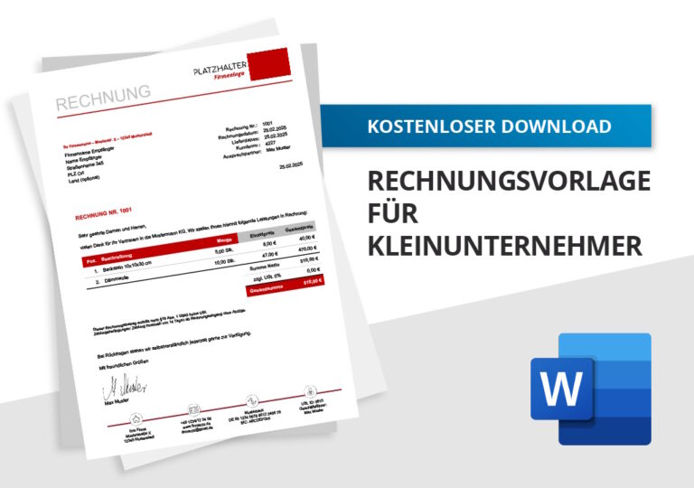 Als Kleinunternehmer eine Rechnung schreiben + Word-Vorlage