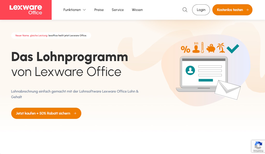 Screenshot Lexware Office Lohnabrechnung