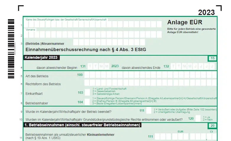 Anlage EÜR 2023