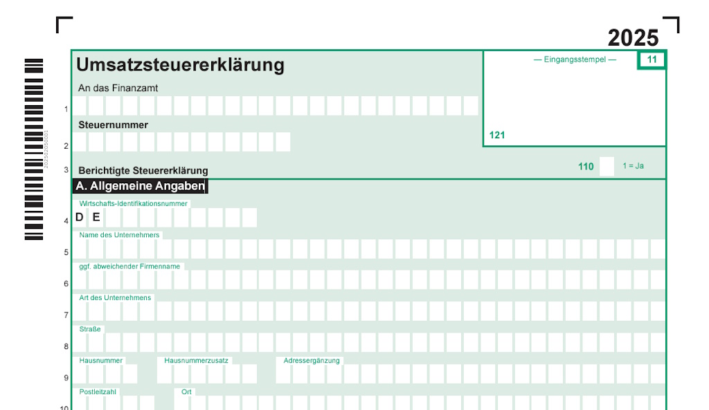 Umsatzsteuererklärung 2025 Umsatzsteuererklärung 2025