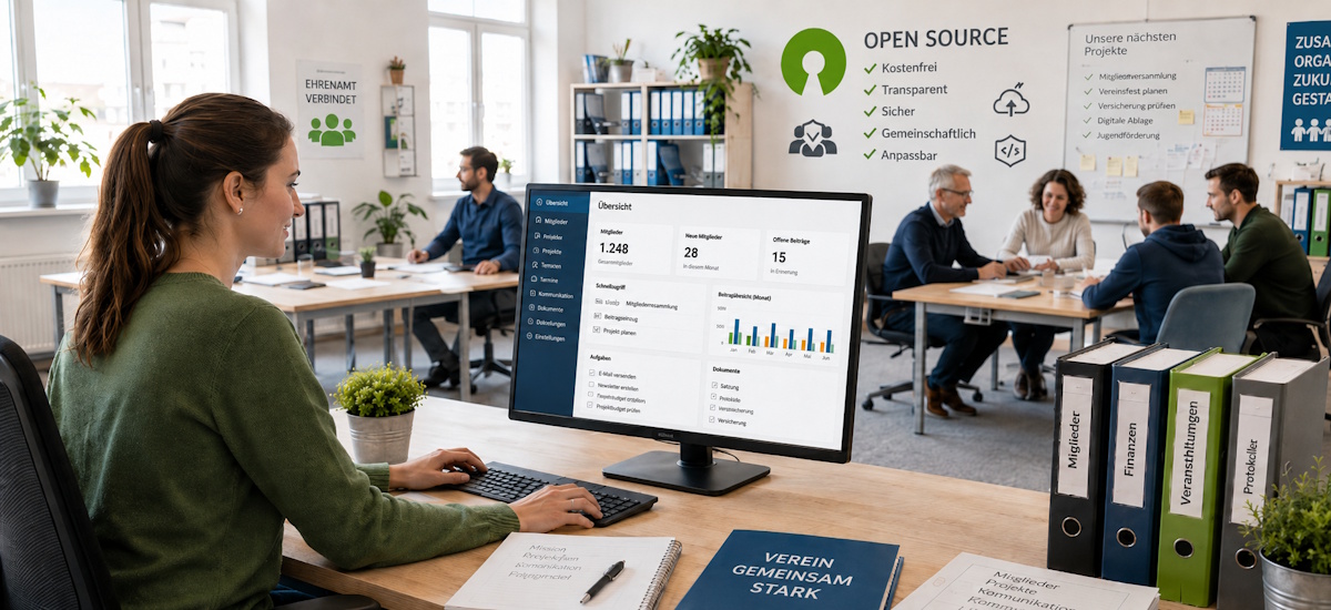 Open-Source-Vereinsverwaltung mit kostenloser Software für digitale Vereinsarbeit