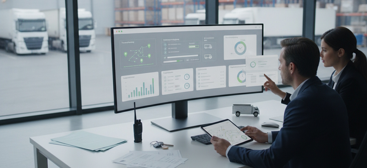Speditionssoftware mit Tourenplanung und Logistik-Dashboard im Transportunternehmen